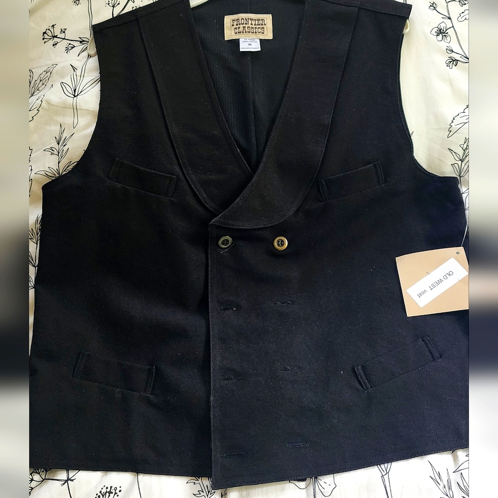 Men's Black Western Vest